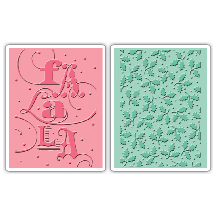 658751-89005 SIZZIX RELIEF FOLDERS - FA LA LA SET - Image 1