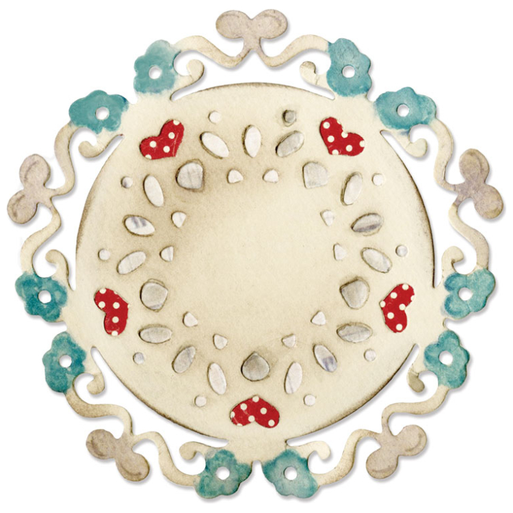 658912-89666 SIZZIX THINLITS CUT PUNCHES - DOILY, LOVE SILHOUETTE - Image 1