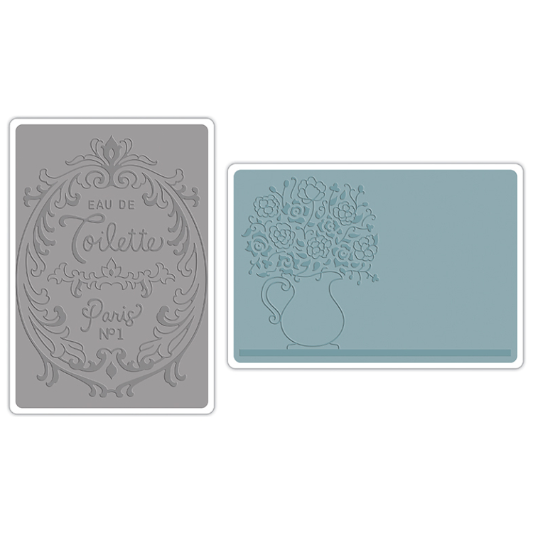 SIZZIX RELIEF FOLDERS - FLOWERS & PERFUME LABEL S - Image 1