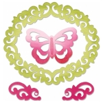 SIZZIX THINLITS CUTTING DIES - BUTTERFLY, FLOURISHES