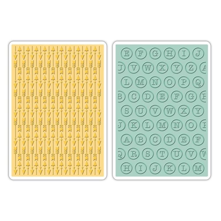 SIZZIX RELIEF FOLDERS - ARROWS & TYPEWRITER KEYS - Image 1