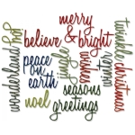 SIZZIX THINLITS CUT DIES - HOLIDAY WORDS: SCRIPT