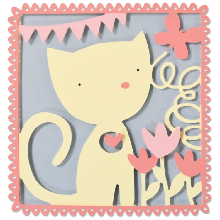 660870-120335 SIZZIX THINLITS CUTTING DIES - PLAYFUL KITTEN - Image 1