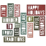 SIZZIX THINLITS CUT PUNCHES - HOLIDAY WORDS 2: BLOCK