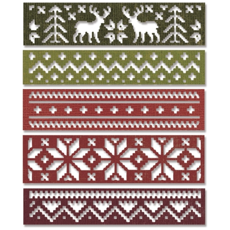 660981-117374 SIZZIX THINLITS CUT PUNCHES - HOLIDAY KNIT - Image 1