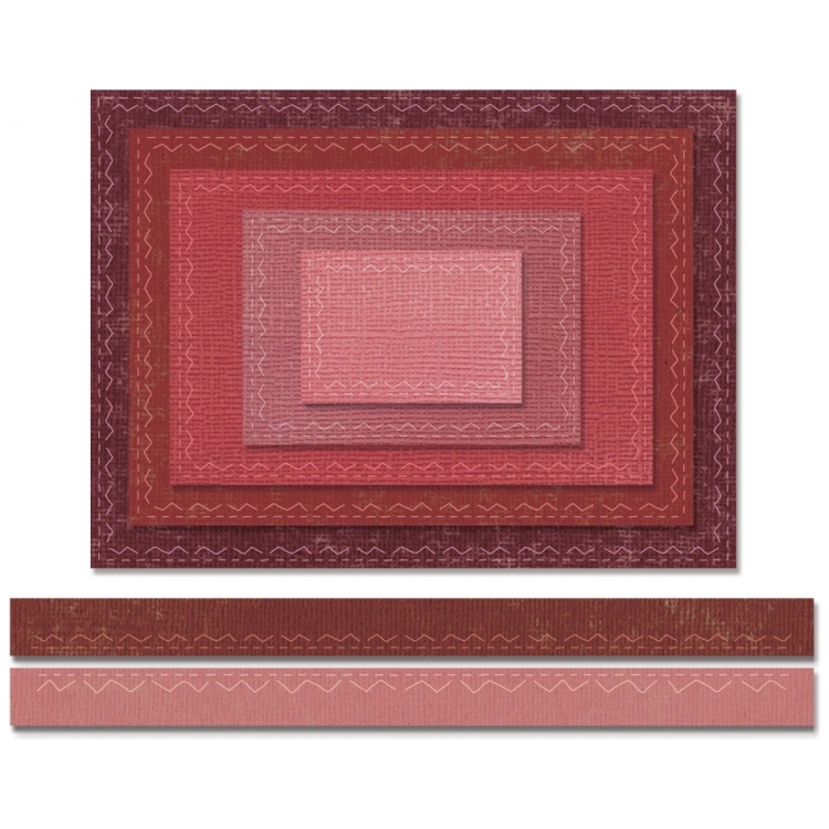 661189-117391 SIZZIX THINLITS CUT PUNCHES - STITCHED RECTANGLES - Image 1