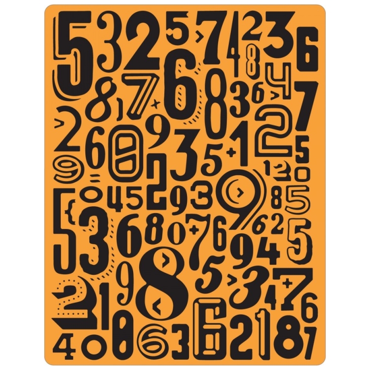 661827-136833 SIZZIX RELIEF FOLDERS - NUMERIC - Image 1