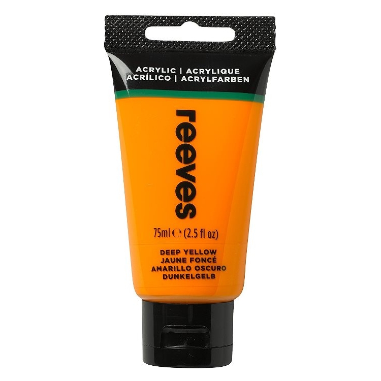 REEVES ACRYLIC PAINT 75 ML - YELLOW DARK 8341130 - Image 1