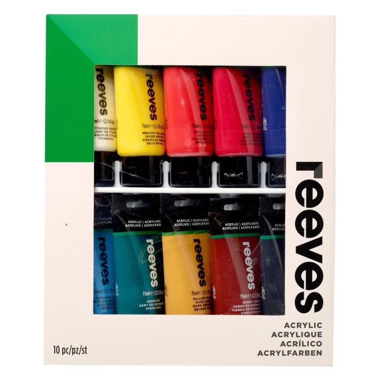 REEVES ACRYLIC PAINTS 10 CV X 75 ML-8349213 - Image 1