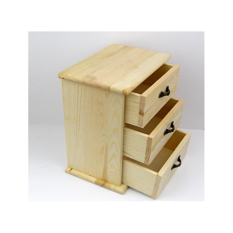 NEWART WOODEN CHEST OF DRAWERS 16/10.5/17.5 - AS-WB20 - GR019 - Image 1