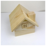 NEWART WOODEN BOX - HOUSE 14/13/12.5 CM - AS-WB31