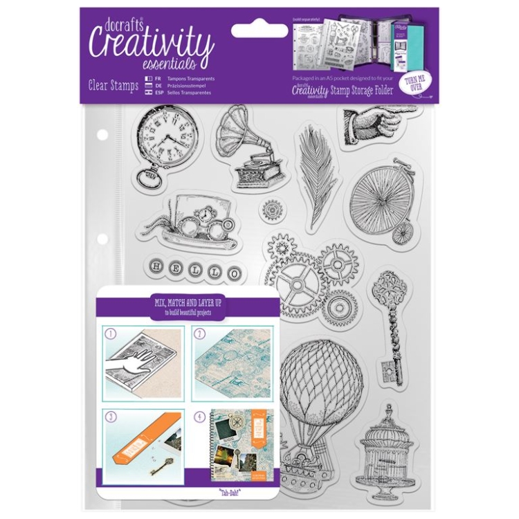 DCE 907125 DOCRAFTS SILICONE STAMPS A5 - STEAMPUNK DCE 907125 - Image 1