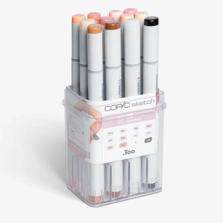 gccmskset12 COPIC SKETCH SET - 12 COLORS SKIN TONES - Image 1