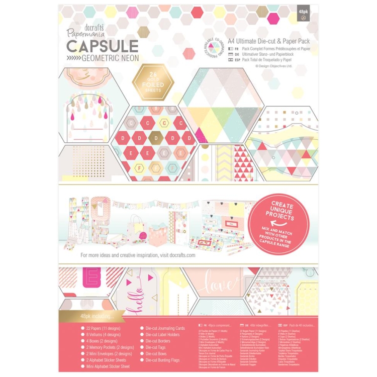 DOCRAFTS DESIGNER PAPER A4 ASSORTED - PMA160237 - Image 1