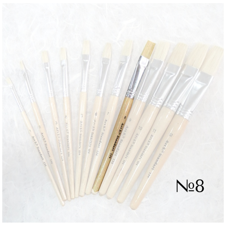 STANDART BRUSH BRISTLES WITH SHORT HANDLE No8 - Image 1
