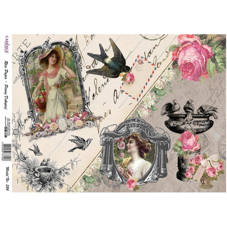 147524 CADENCE DECOUPAGE RICE PAPER A4 - 524 - Image 1