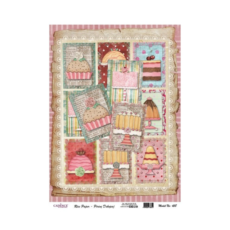 162458-141946 CADENCE DECOUPAGE RICE PAPER A4 - 458 - Image 1