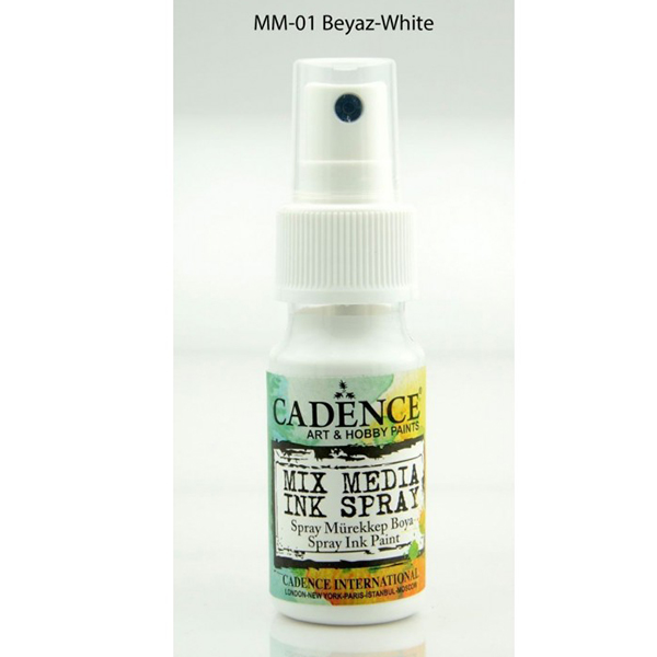 548010 CADENCE SPRAY INK MIX MEDIA 25 ML. - WHITE MM-01 - Image 1