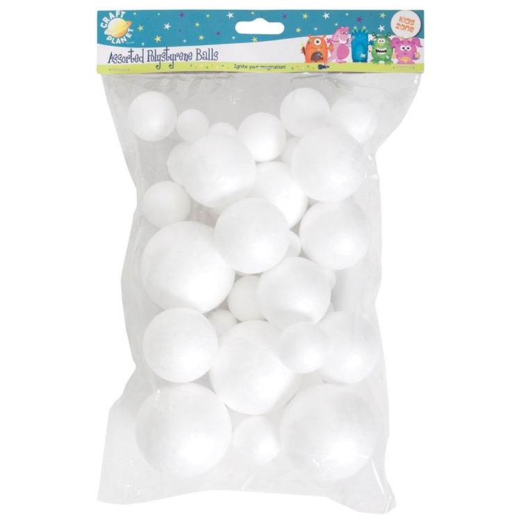 DOCRAFTS STYROFOAM BALLS 40 PCS. ASSORTED CPT 827905 - Image 1