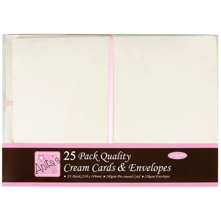 151421-161323 DOCRAFTS CARDS WITH ENVELOPES A5 25 PCS. CREAM - 1514021 - Image 1
