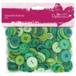 DOCRAFTS BUTTONS ASSORTED GREENS 250G. - PMA 354307