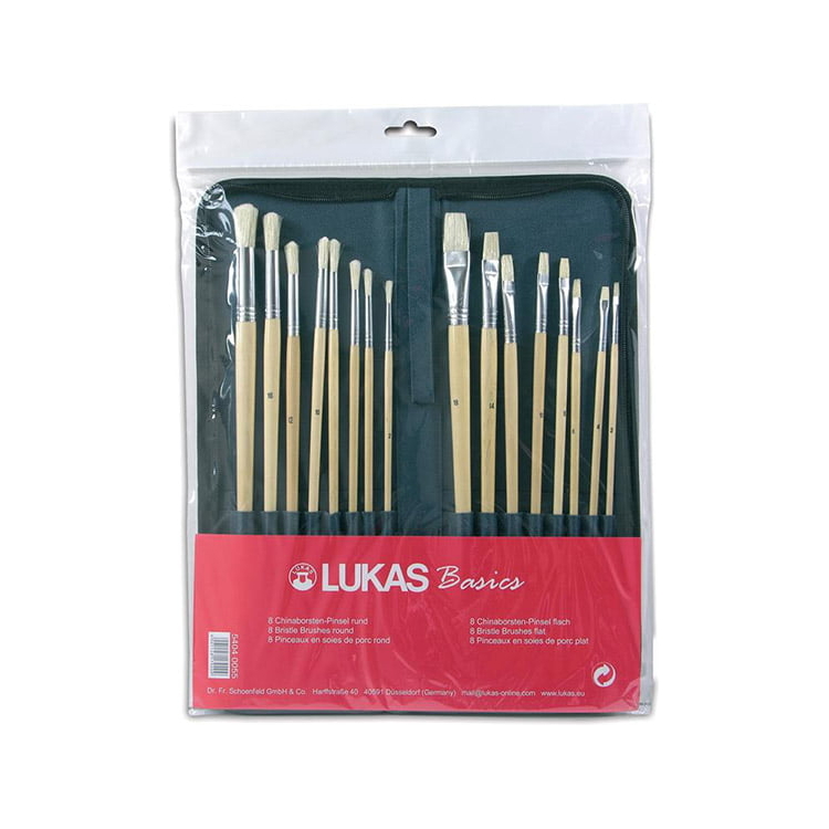 540455 LUKAS BAG SET + OIL BRUSHES 16 PCS - 5404 0055 - Image 1