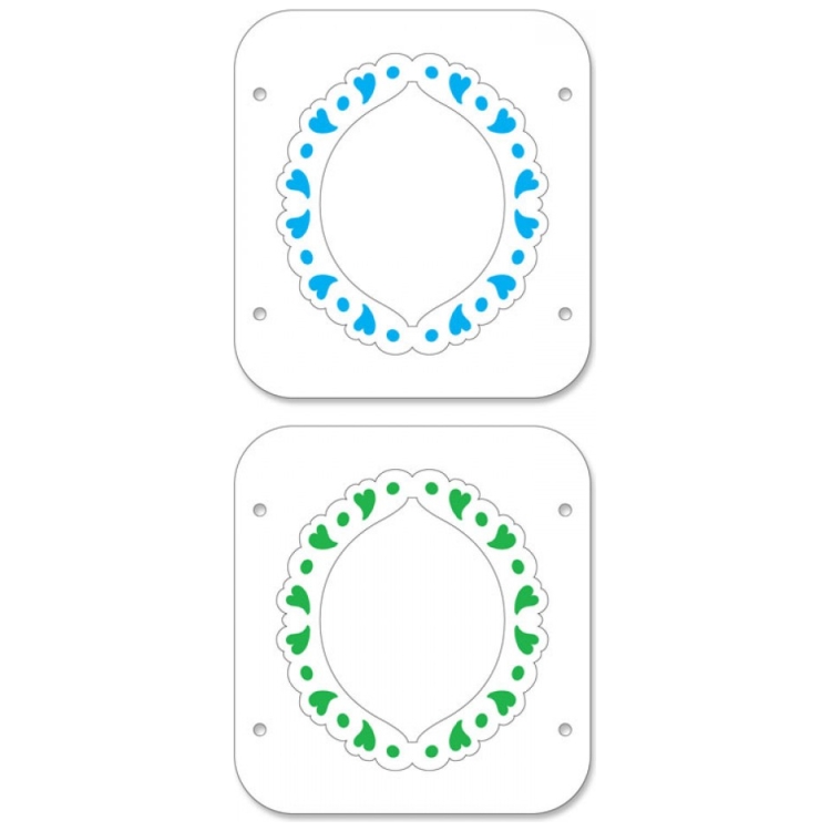 SIZZIX EMBOSSLITS CUT DIES - FRAME, HEART BORDER - Image 2