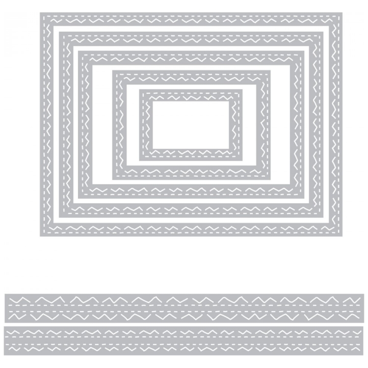 SIZZIX THINLITS CUT PUNCHES - STITCHED RECTANGLES - Image 3