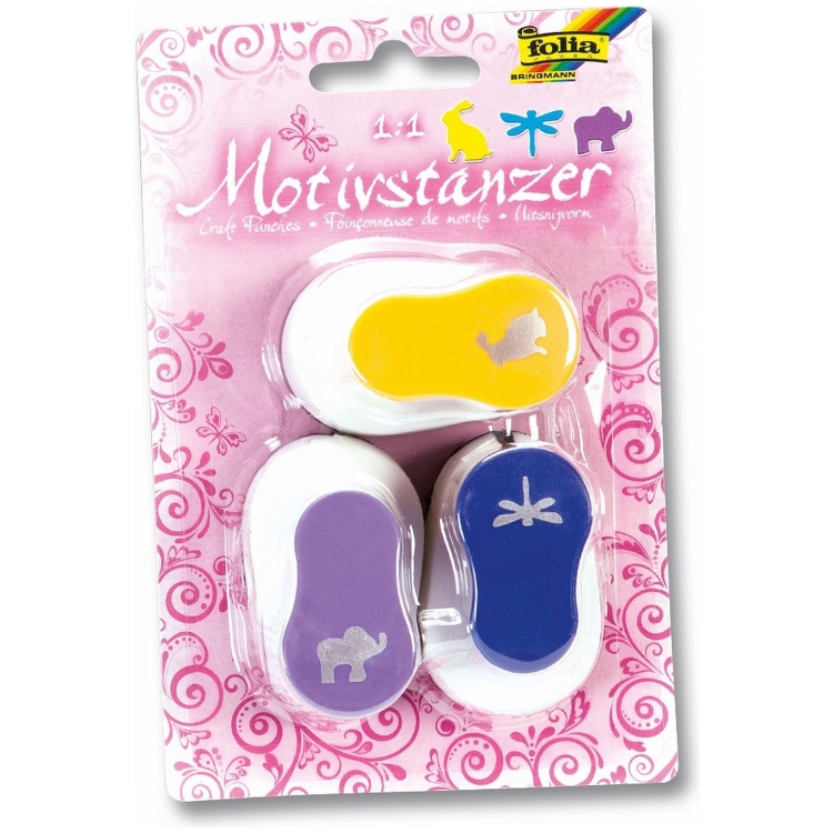 FOLIA CRAFT PUNCHERS - RABBIT, ELEPHANT, DRAGONFLY - Image 1