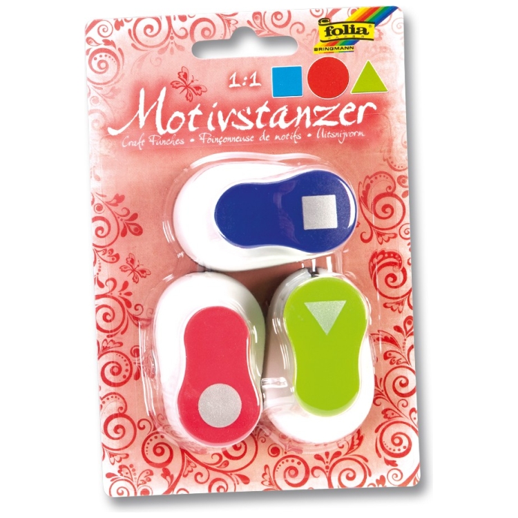 702400-84985 FOLIA CRAFT PUNCHERS - SQUARE, TRIANGLE, CIRCLE - Image 1