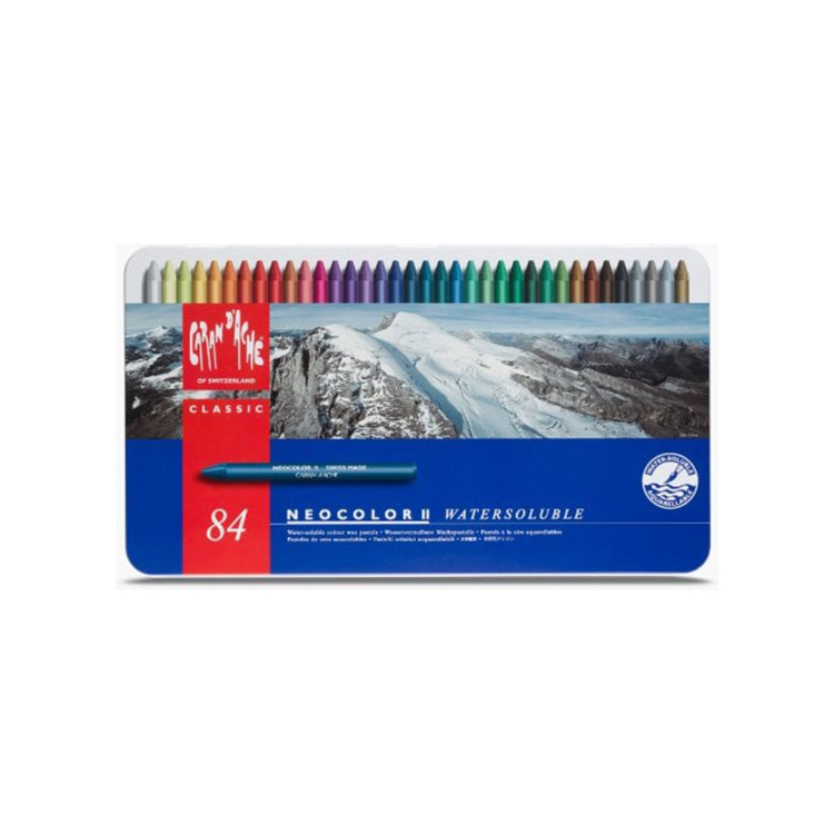 CARAN D'ACHE WATERCOLOR CRAYONS NEOCOLOR II SET 84 COLORS - Image 1