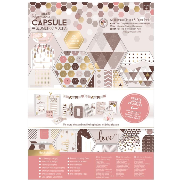 pma 160243 DOCRAFTS DESIGNER PAPER A4 ASSORTED - PMA 160243 - Image 1