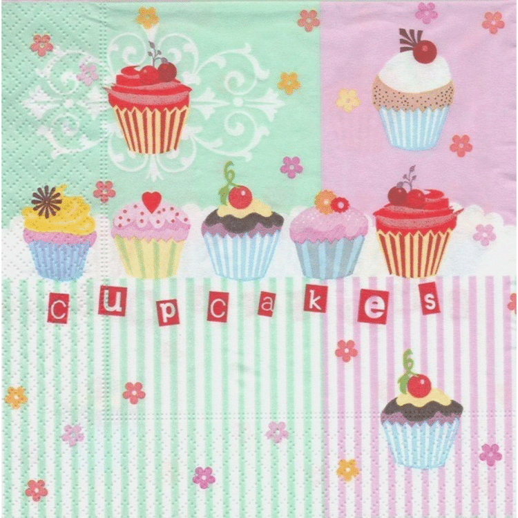 CREATIV DECOUPAGE NAPKINS 3 LAYERS - CUPCAKES - Image 1