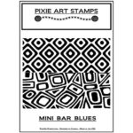 PIXIE ART RUBBER STAMP - MINI BAR BLUES