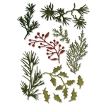 SIZZIX THINLITS CUT PUNCHES - HOLIDAYS GREENS, MINI