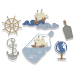 SIZZIX THINLITS CUT DIES - SHIP IN A BOTTLE