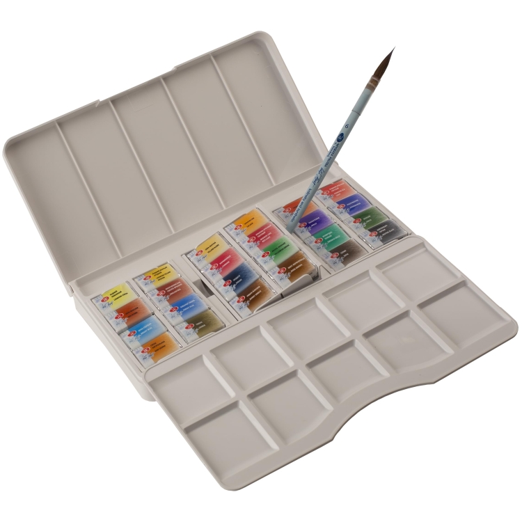 WHITE NIGHTS WATERCOLOR PAINTS SET 24 PANS IN PLASTIC BOX - Image 4