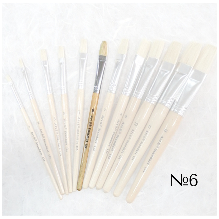 134006 STANDART BRUSH BRISTLES WITH SHORT HANDLE No6 - Image 1