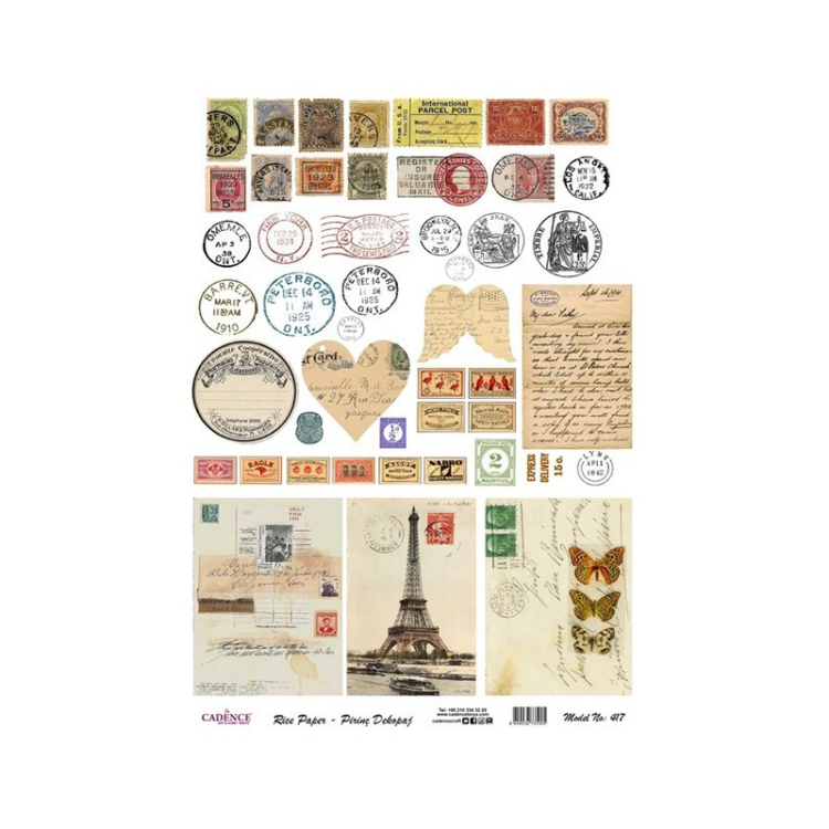 CADENCE DECOUPAGE RICE PAPER A3 - 417 - Image 1