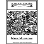 PIXIE ART RUBBER STAMP - MAGIK MUSHROOM