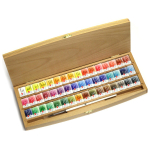 LENINGRAD WATERCOLOR PAINT WHITE NIGHTS 48 COLORS - WOODEN BEECH BOX