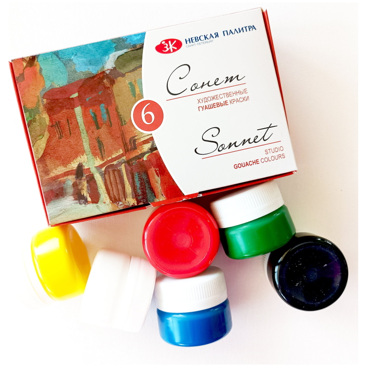 SONNET TEMPERA PAINT 6 COLORS - Image 1