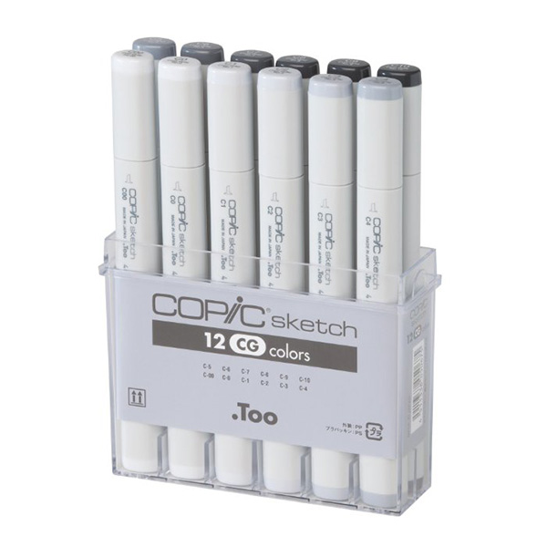 217515 COPIC SKETCH SET - 12 COLORS GRAY SET CG - Image 1