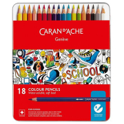 CARAN D'ACHE SCHOOL WATERCOLOUR PENCILS 18 COLOURS.