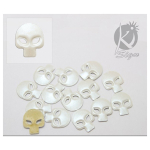 KI-SIGN HOT FIX METAL STUDS - SKULLS 12X12MM SILVER 16 PCS