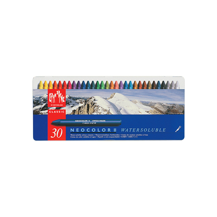 CARAN D'ACHE WATERCOLOR CRAYONS NEOCOLOR II SET 30 COLORS - Image 1