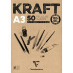 CLAIREFONTAINE BLOCK WITH KRAFT PAPER 29.7/42, 50 L.120 G
