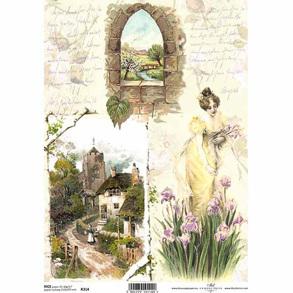 R314 small ITD COLLECTION DECOUPAGE RICE PAPER A4 - R0314 - Image 1
