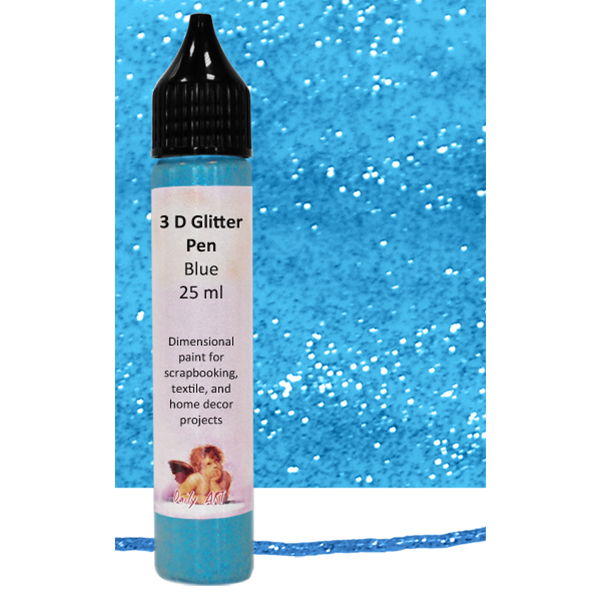 daily art 3d s brokat sin DAILY ART UNIVERSAL 3D CONTOUR WITH GLITTER 25 ML - BLUE - Image 1