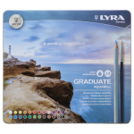 LYRA GRADUATE WATERCOLOR PENCILS SET IN A METAL BOX 24CV